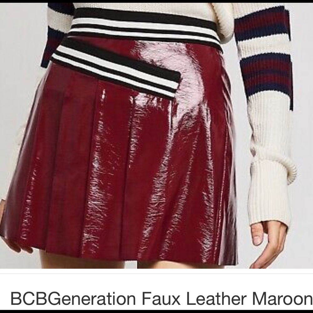 BcbGeneration Faux Leather pleated mini skirt